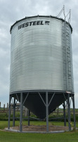 5000 bushel westeel grain bin on hopper