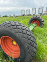 Axle and 18.4-26 tires