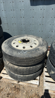3- 11R 24.5 tires on rims