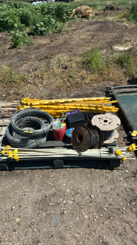 Pallet of fencing supplies