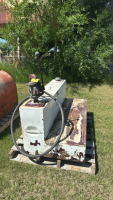 L shape slip tank with hand pump