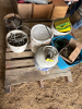 Propane tank & assortment of parts & bolts