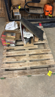 Assortment of saw blades and shop supplies