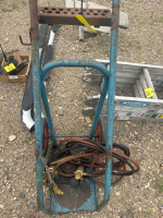 Torch cart with gauges and hoses