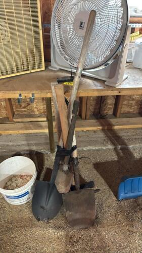 Assorted picks and spades