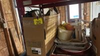 Pans and assorted kitchen supplies