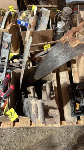 Assorted saws and hand tools