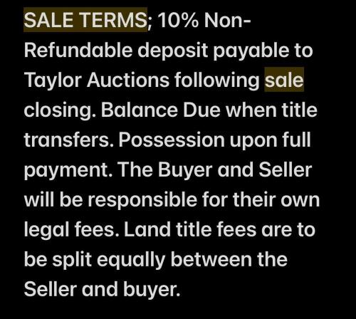 Sale Terms