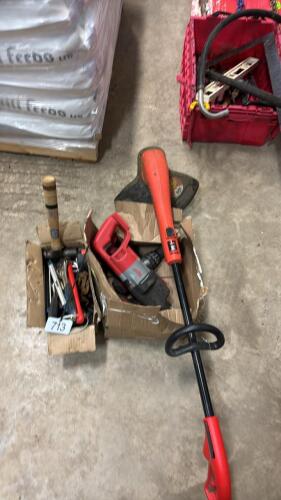 Milwaukee power tools, weed whipper, assorted shop tools