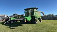 1990 JD 9500 combine with pickup header