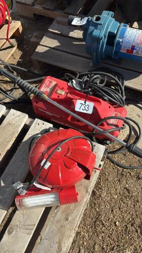 Coleman electric pressure washer, shop light