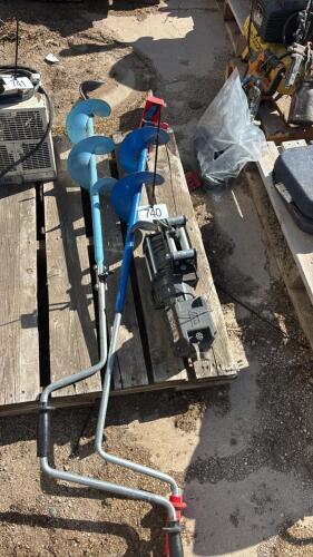 Electric winch, 2 ice augers