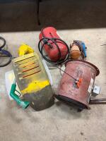 Bin fan- paint sprayer- air tank- weed wacker