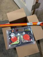 4-ratchet straps & 10- survey sticks