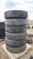 6- 11R 24.5 tires on alum rims