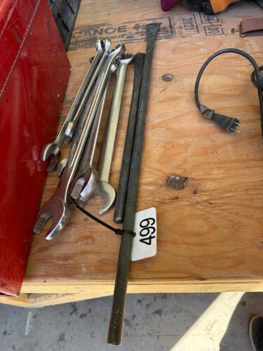 Large flat wrenches and tire spoons