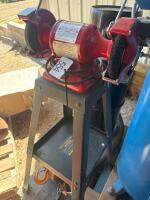 Bench grinder on stand