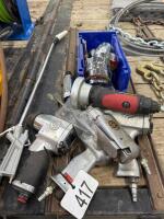 Assortment of air tools and parts