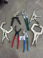 Assorted clamps and pliers