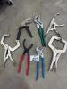 Assorted clamps and pliers