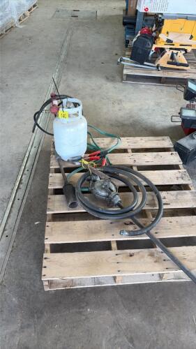 Tiger torch, booster cables, hand pump.