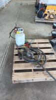 Tiger torch, booster cables, hand pump.