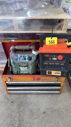 2- battery charges, 1- toolbox