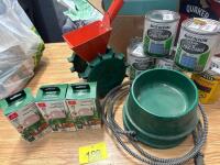 15 Grow bulbs, garden seeder, chalk board paint dog dishes