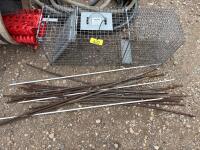 Live trap and rebar posts