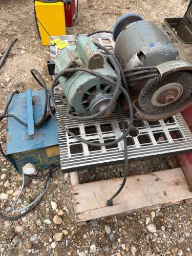 Table saw, bench grinder, elec motor