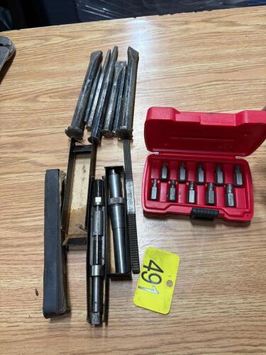 Snap on extractor set, reamers, chisels and punches