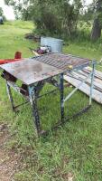 Heavy welding table on casters