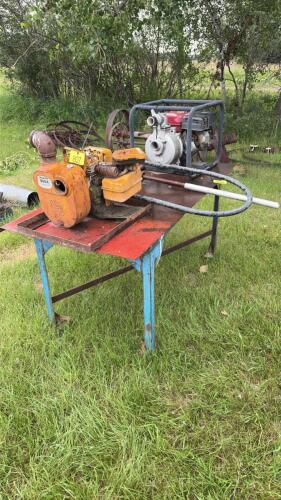 Steel table on casters