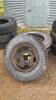 Assorted implement tires on steel rims