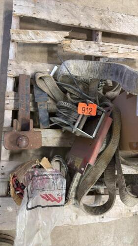 Tow rope, grinding discs, hitch, hand winch
