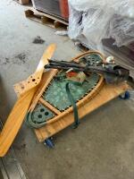 Snow shoes, plane propeller