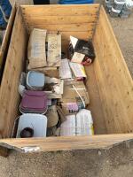 Wood crate Large assortment of nails