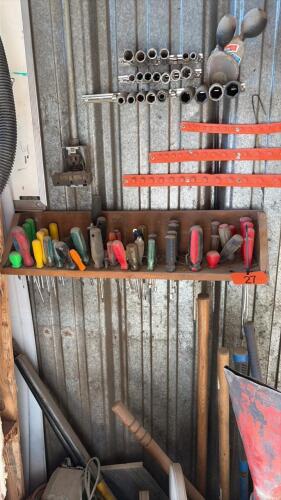 Assorted Screwdrivers, sockets and air ends