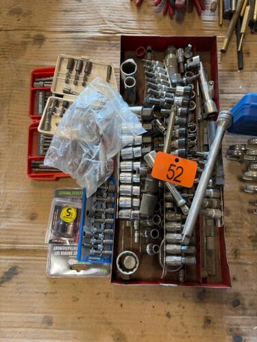 Variety of sockets, extensions and nut drivers