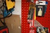 Large quantity of shop sundry w/ peg board & hooks, plumbing supplies, drill bits - 4