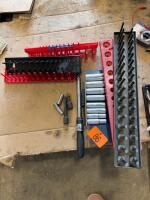 Sockets, small torque wrench and organizers
