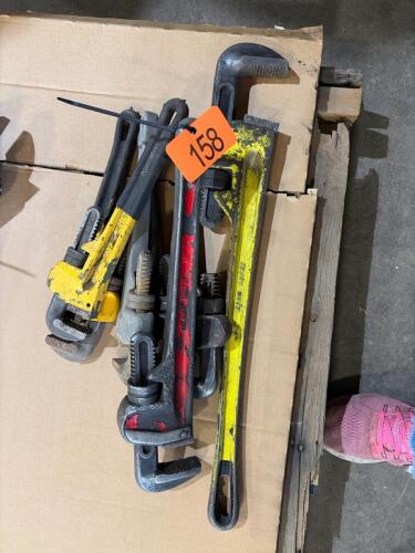 Assortment of pipe wrenches
