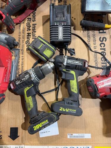Rockwell impact and drill set with battery & charger