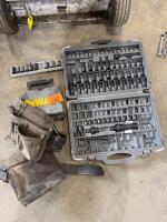 Partial socket set, dewalt laser level (no battery) and pouch