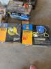 Retractable cord reel with trouble light and 30ft retractable cord wheel