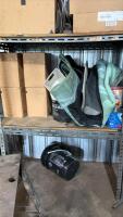 Oil jugs, hoses, tarps, 4- case. of oil