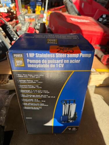 2- 1 hp stainless steel sump pump