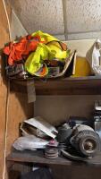 Contents of room include semi exhaust parts, break parts, shop sundry lights , safety vests etc