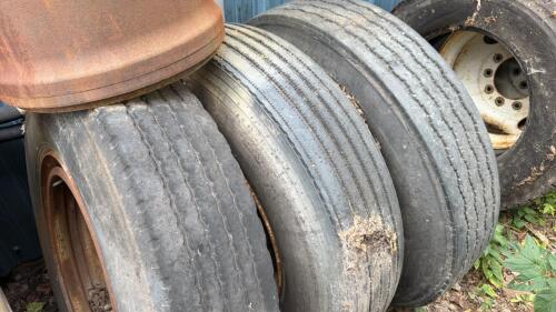 9- misc tires all have rims but one