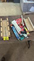 Router bits, saw, mitre boxes